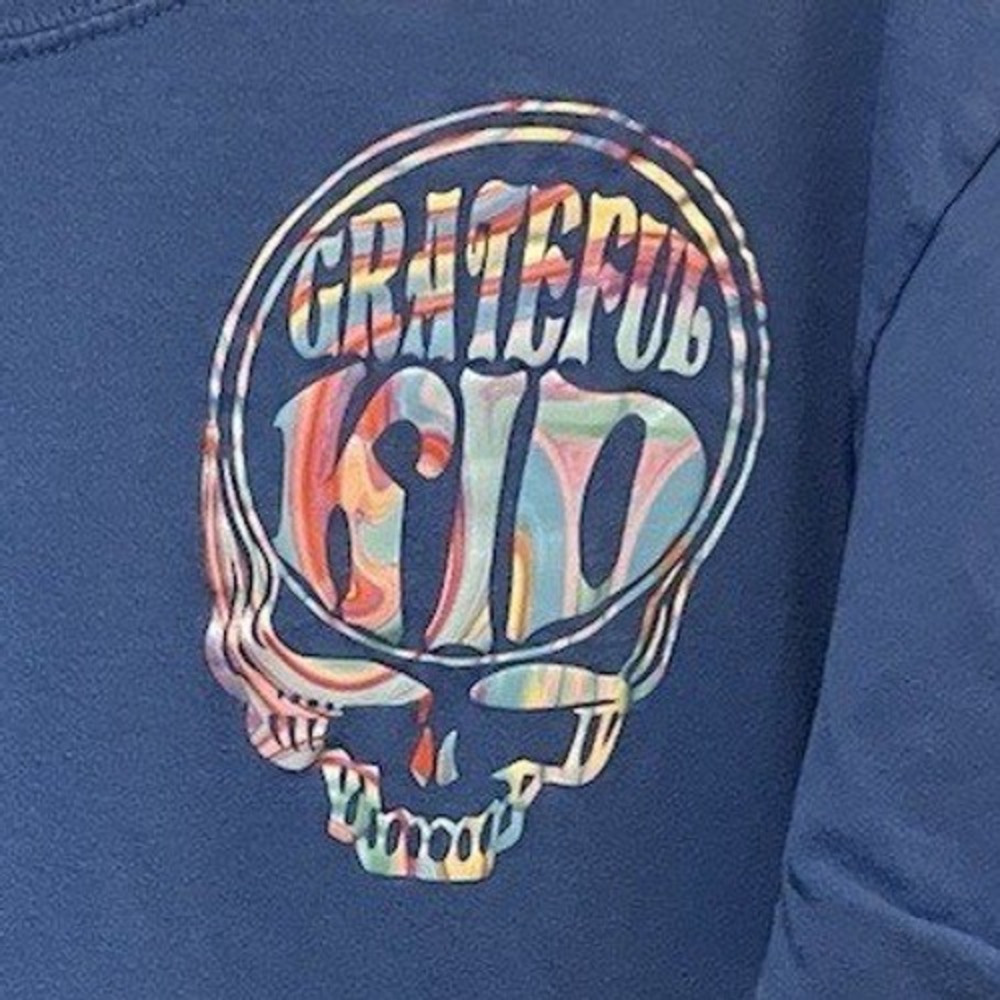 Grateful Kid Tshirt Steal Your Face Dead Head Shirt M Blue Jam Band Shirt